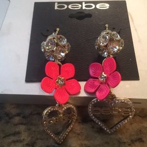 New bebe Crystals Balls Pink 3 D Floral & Heart